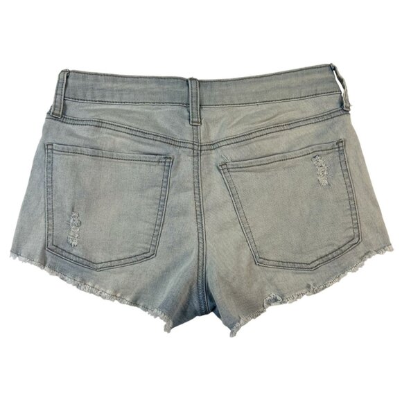 So Jean Shorts Size 9 Denim Womens High Rise Shortie Frayed Hem Light Wash - Picture 2 of 7